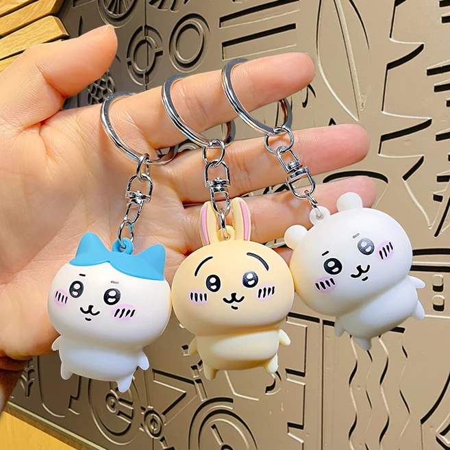 [3set] 피규어 열쇠고리 친구 선물 가방 키링 인형, 3개, 블루/화이트/옐로우 - 쿠팡