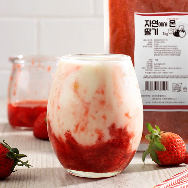 자연에서 온 딸기 1kg 딸기청 (국내산 딸기 83%), 1개, 1개입