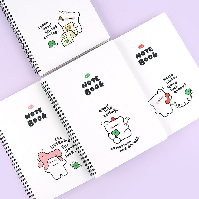 쫑긋곰 럭키 대학노트, 1개, 쫑긋곰럭키대학노트_A-red