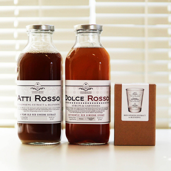 GIN1937 6년근홍삼선물세트 2호 아띠로쏘 돌체로쏘 (홍삼진액 홍삼청 시럽 샷글라스), 1개, 500ml