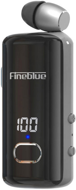 Lucky精選 佳藍F580領夾式藍牙耳機 數顯電量 閃電快充 一鍵接聽, 灰色