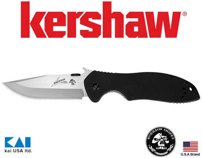 Kershaw Emerson CQC-6K 折刀 D2鋼 石洗面 黑色G10握柄 KS6034D2, 1個