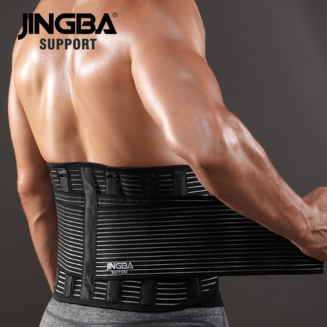 JINGBA 이중 쪼임 지지대 얇은 밴드 복대 허리보호대 헬스 리프팅벨트, 1개
