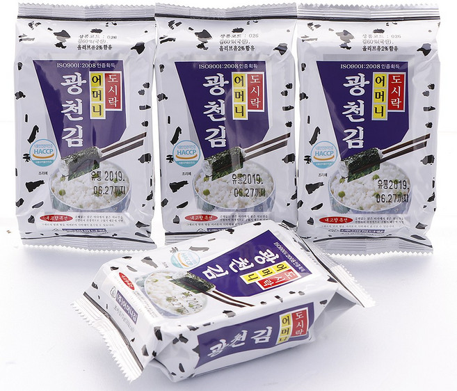 광천어머니김 9단 도시락김 4g X 9봉 3개입 총 27봉 전장김 식탁김 돌자반 김밥김 김자반, 1개