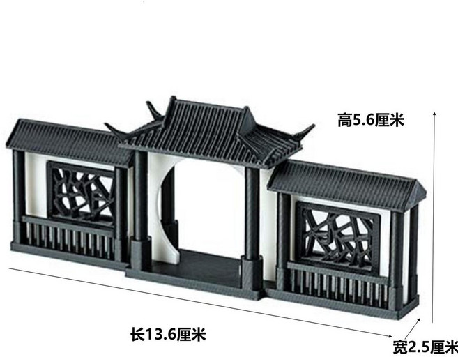 古風庭院拱門中式古建築擺件, 徽派門頭成品