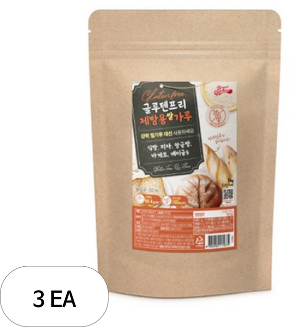 브레드가든 글루텐프리 제빵용 쌀가루, 1kg, 3개