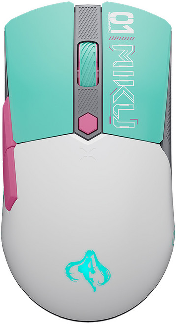 ASUS TUF MIKU MINI 하츠네미쿠 에디션 무선 게이밍 마우스, 민트, 90MP0420-BMUA00