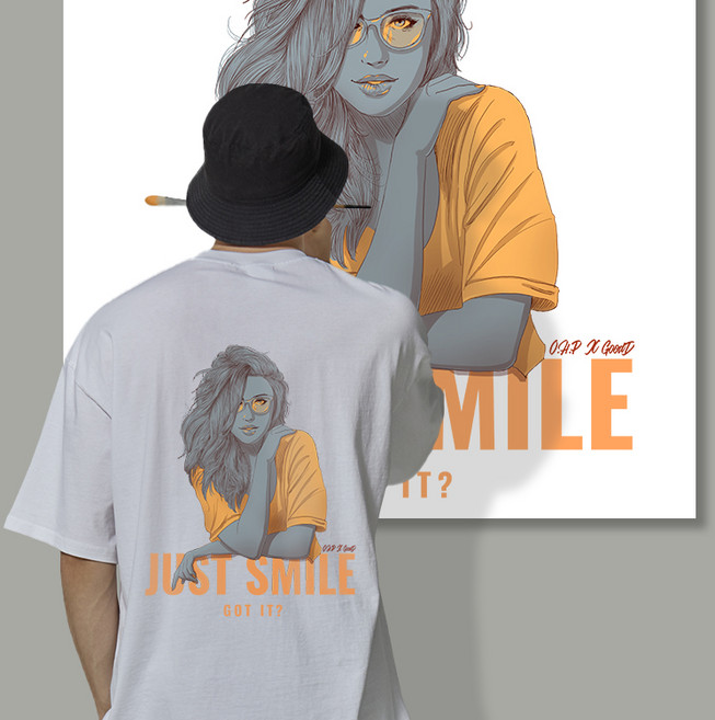 OHP X GOODD b저스트스마일 오버사이즈 반팔티