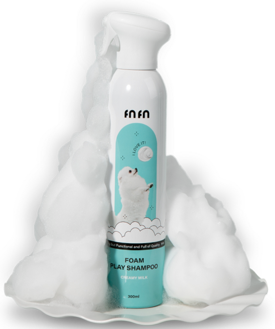픈픈 폼 플레이 샴푸 강아지샴푸 고양이 머드샴푸 냄새제거 거품샴푸, 1개, 크리미밀크, 300ml