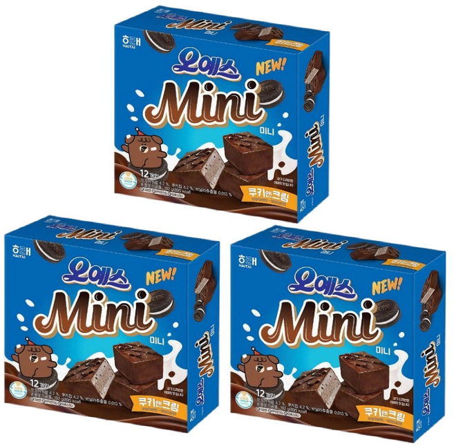 해태 오예스 미니 쿠키앤크림, 3개, 192g