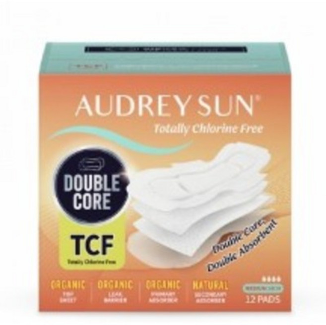 오드리선 더블코어 생리대, 중형, 12개입, 2개