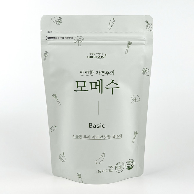 모메수 베이직 이유식 육수팩 채수팩 채소 야채 국물 티백, 2개, 20g