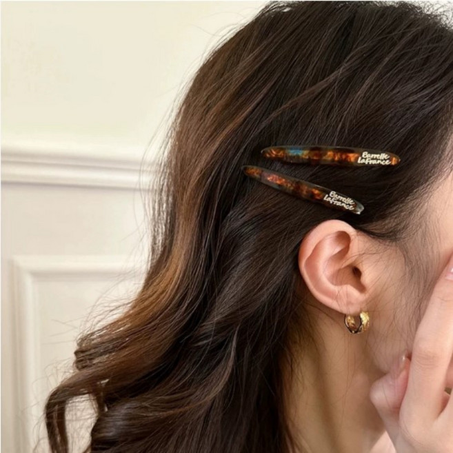 루비앤 프랑스핀 2종세트 앞머리 옆머리 셀룰로오스 심플한 데일리 머리핀