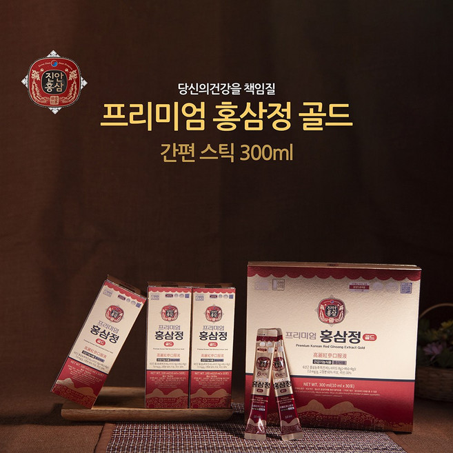 [진안홍삼]프리미엄 홍삼정골드 홍삼스틱 30포 6년근 농축액, 1박스, 300ml