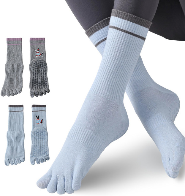 스위트나나 여성 요가양말 필라테스 논슬립 발가락양말 미끄럼방지 운동 2켤레 세트