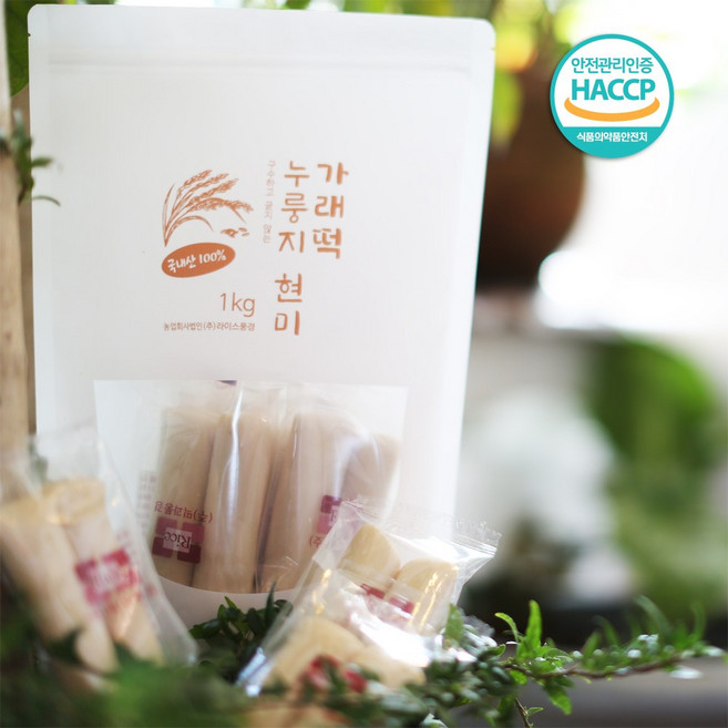 [유기농] 누룽지현미 가래떡, 1개, 1kg