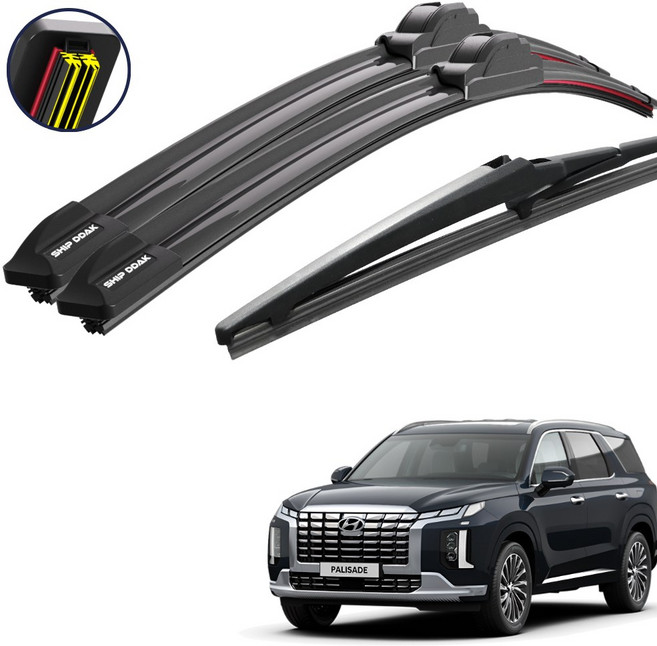 쉽딱 트리플 전면 후방 와이퍼 3P 세트, 팰리세이드LX2(18~현재)