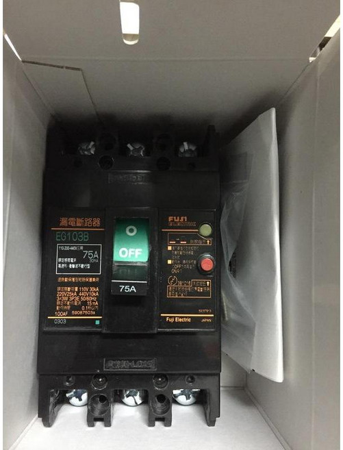 Fuji Electric 富士 漏電斷路器 EG103B, 1個, 75A