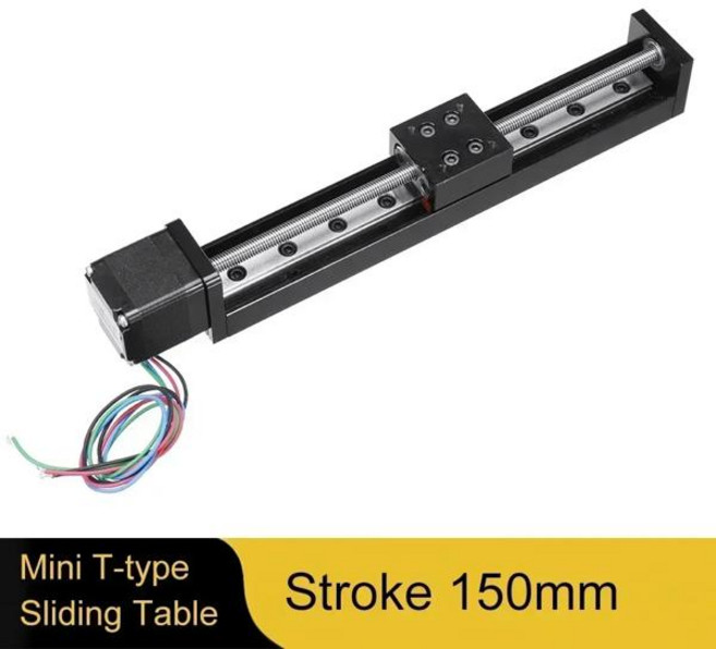 T형 슬라이드 스테이지 미니 레일 XYZ 축 CNC 3D 프린터 용 Nema11 28mm 모터가있는 50-300mm 스트로크, Stroke 150mm, 1mm Pitch