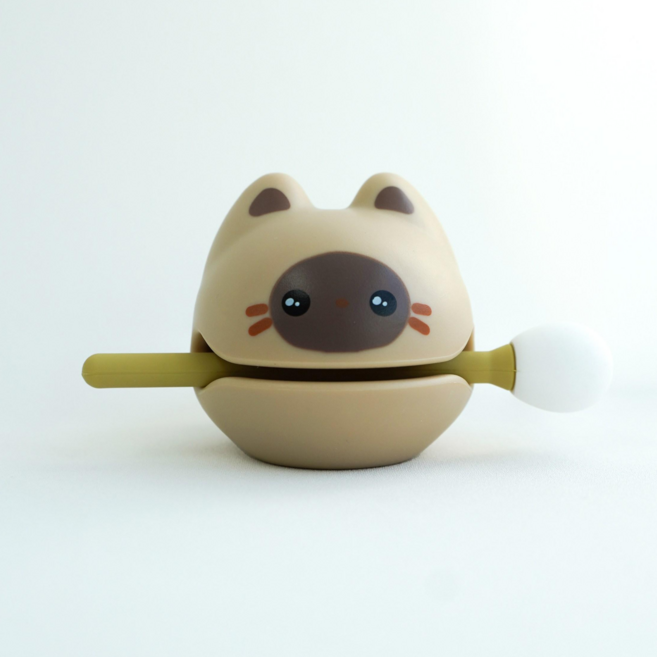 아미울 소품 목탁 불교 귀여운 명상 미니, 샴 고양이