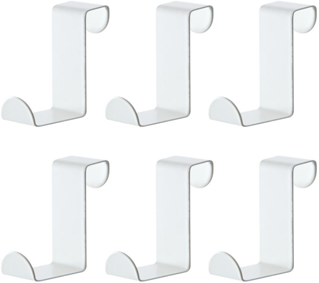 에코로버 다용도 도어 후크 걸이, 6개, 화이트