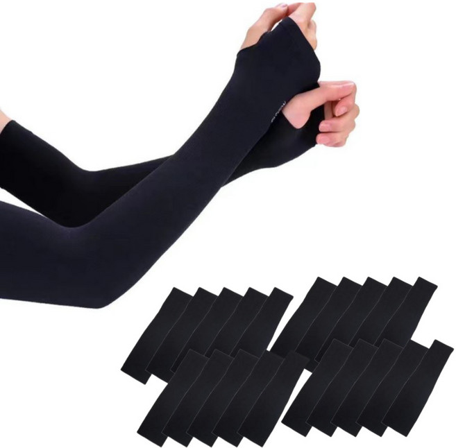 원투비 아이스 여름 손등 쿨토시 팔토시 10개 세트, 블랙(손가락) 10개