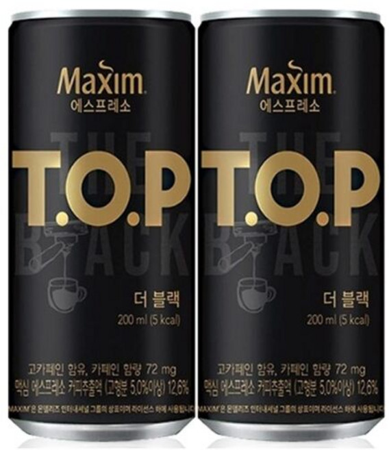 티오피 맥심 더 블랙 커피, 200ml, 60개