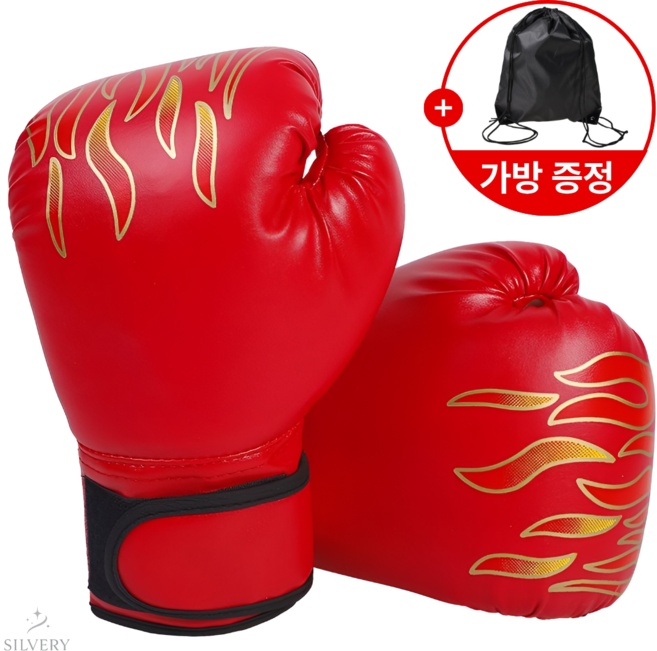 [가방 증정] 실버리 복싱 권투 글러브, 1개, 레드