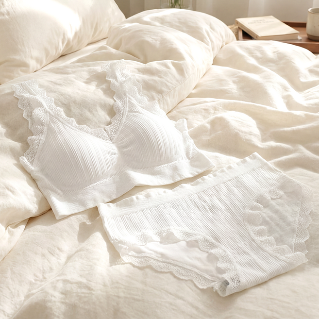 꿀쥬 레이스 볼륨 브라렛 세트 브라2개 팬티2개 세트