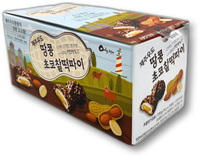 제주 우도땅콩 초코 찰떡파이 여행 선물 특산물 사무실간식, 1개, 720g