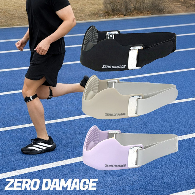 제로데미지 에어셀 러닝 헬스 슬개건 얇은 무릎보호대 블랙, 1세트