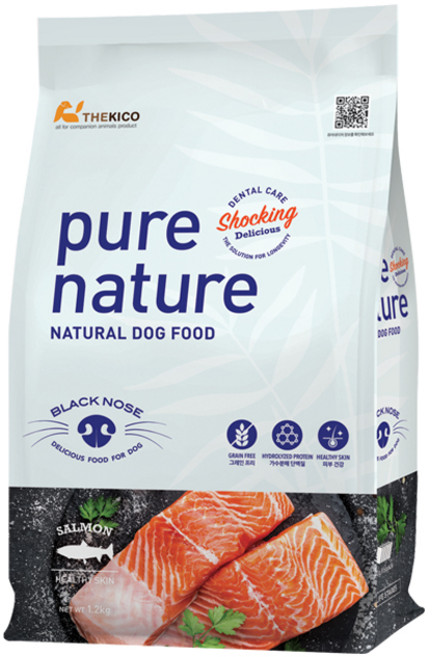 퓨어네이쳐 그레인프리 가수분해 강아지 피부건강 사료 연어와 감자 5kg + 강아지껌 증정, 1개