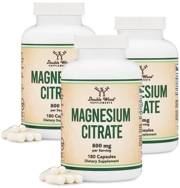 더블우드 마그네슘 시트레이트 800mg 캡슐 Double Wood Magnesium Citrate, 3개, 180정 - 쿠팡