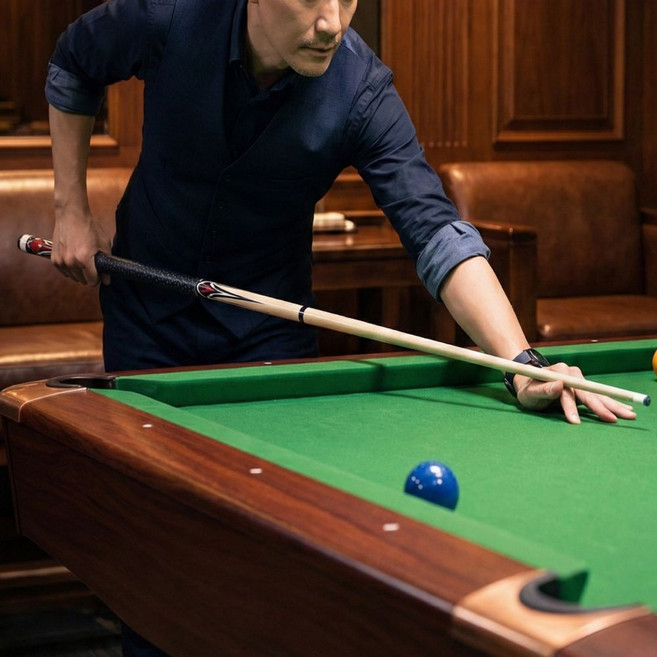 에이치지비 당구큐대 3쿠션 개인용 투피스 가죽팁 13mm, 1개, 단일