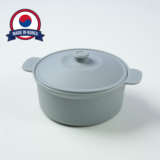 꿈꾸는 리빙 국산 실리콘 계란찜기 중형 원형 600ML 전자레인지용 냄비 간편찜기 멀티쿠커, 그레이, 1개