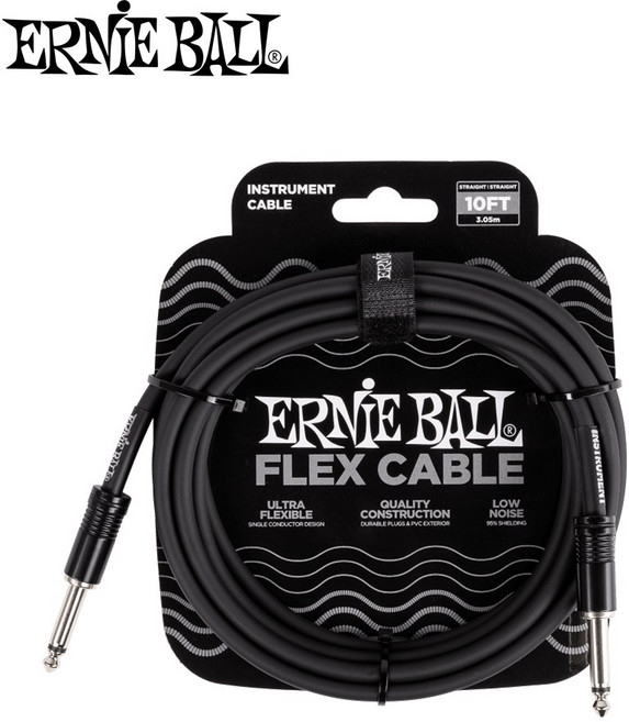 어니볼 플렉스 기타 케이블 블랙 FLEX CABLE BLACK, 1개