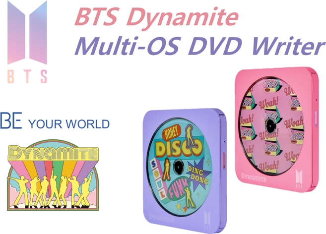 BTS 외장 DVD Writer (BTS 에디션 DVD Writer), 보라, 1개