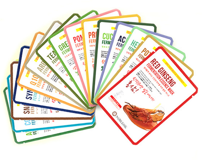 노블레스 독일 천연펄프 발효 에센스 얼굴 마스크팩 15종류 x 택일 1개 초특가, 8.알부틴, 1개입