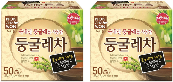 녹차원 둥굴레차, 2개, 50개입, 1.2g