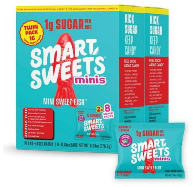 SmartSweets 미니 스위트 피쉬 땅콩프리 소포장 16개입 351g 팬트리 탕비실, 1개