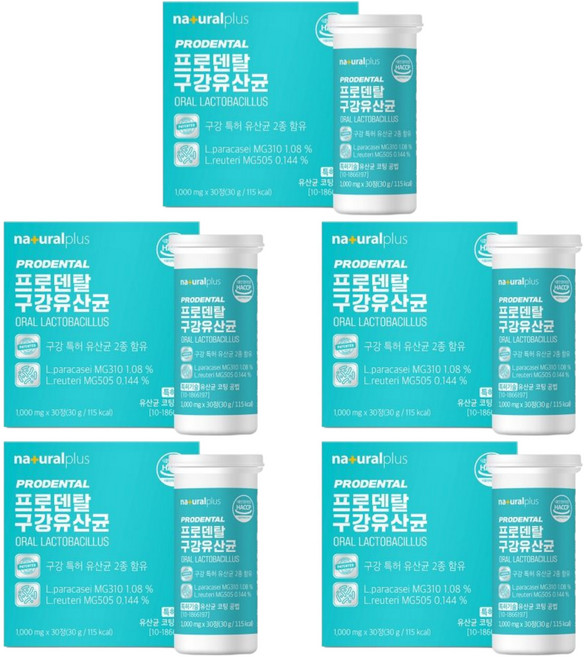 내츄럴플러스 프로덴탈 구강유산균 30g, 30정, 5개