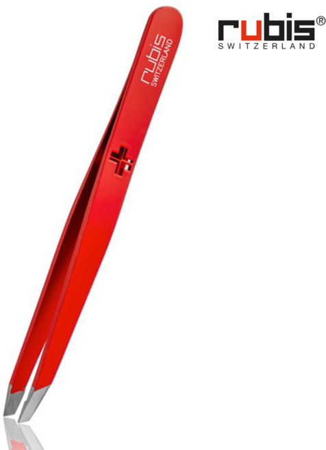루비스 트위저 기본사선형 / 포인터 / 이온 족집게 쪽집게 트위저 핀셋, 1개, 1K106C 기본사선형 레드