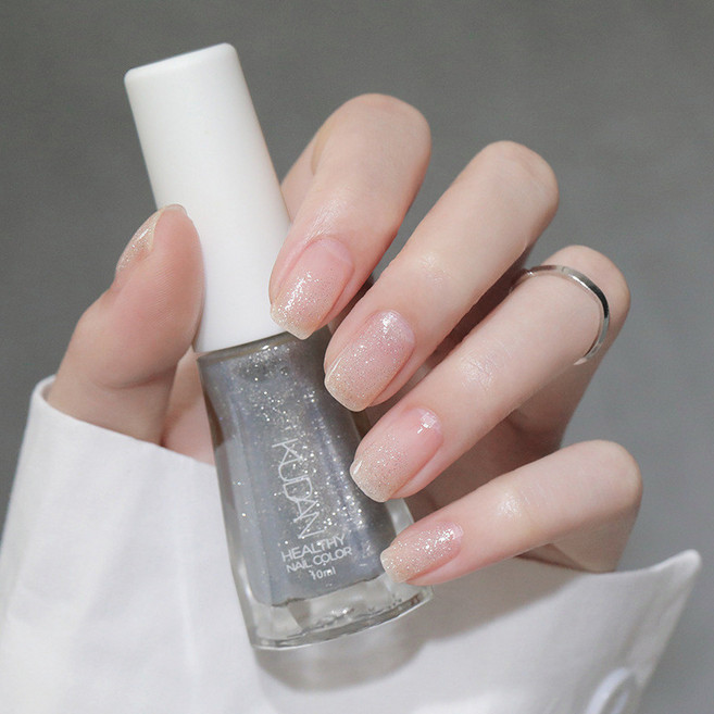 水性速乾指甲油 顯白亮片可撕拉 指甲油, 36#閃爍細銀,正常規格, 1個