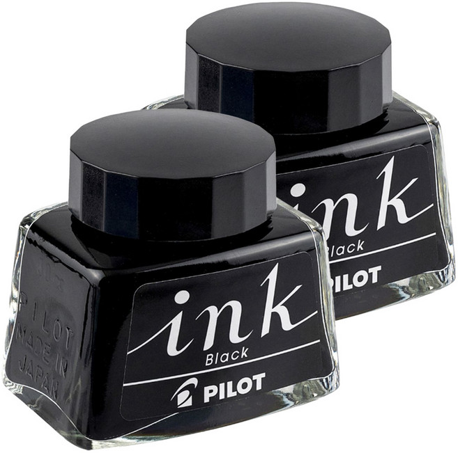 파이롯트 병잉크 30ml, 2개, 블랙 (PILOT  병잉크 30ml)
