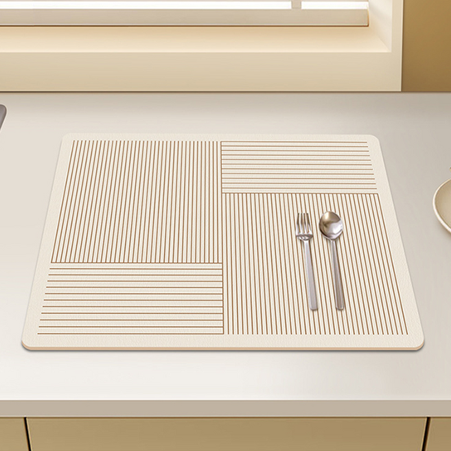 딜라잇 규조토 식기 건조 드라잉 실리콘 매트 6가지종류, 아이보리, 1개