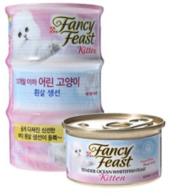 팬시피스트 텐더 키튼 주식캔, 흰살생선, 85g, 3개