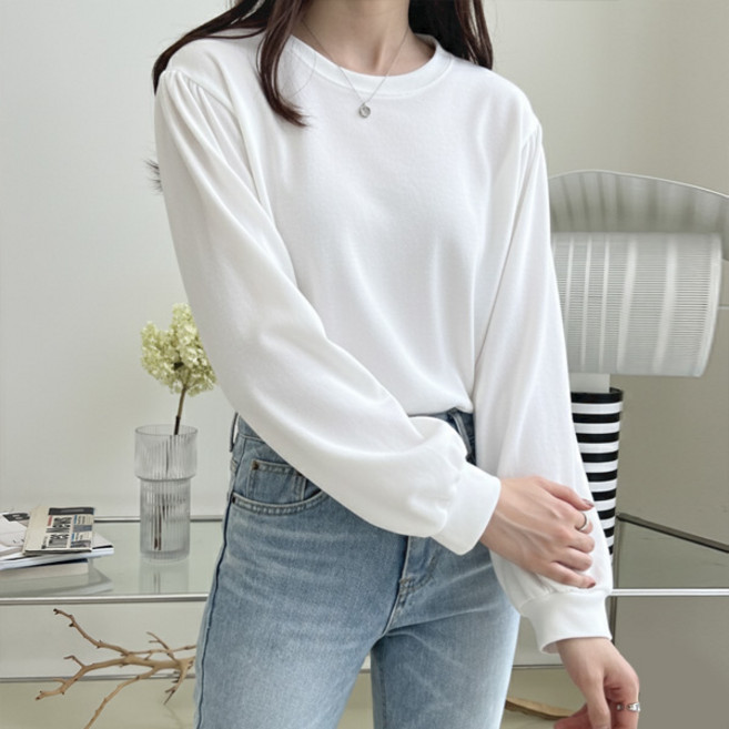 마이쏭 여성 봄신상 셔링티 로렌스퍼프소매티