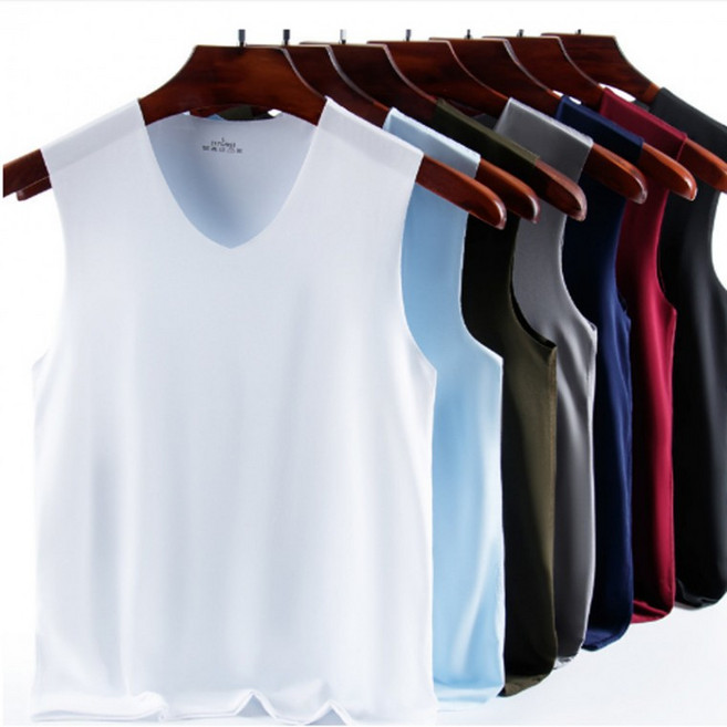 남성 무봉제 심리스 브이넥 런닝 나시 2p