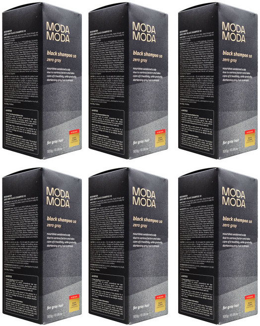 모다모다 제로 그레이 블랙 샴푸 10, 300g, 6개