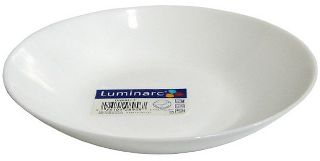 프랑스 루미낙 쿠프 20cm 과일 반찬 샐러드 볶음밥 접시 예쁜 수입 그릇 강화 압축유리 디저트 파스타 스파게티 접시 고급 식기 지름20/높이4cm, 1개